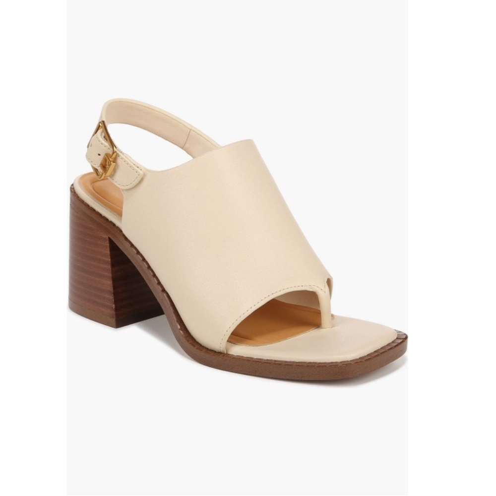 NEW NIB Sarto by Franco Sarto Atlas Slingback Sandals Ivory & Tan Women’s Sz 10